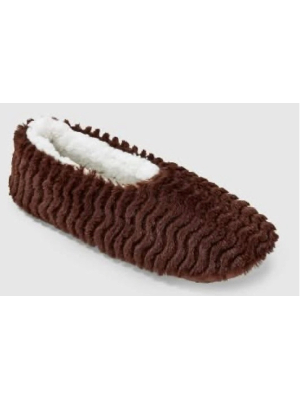 NEW Auden Womens Wavy Textured Faux Fur Cozy Slipper Socks Grippers M 8-10